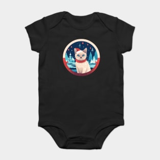 Tonkinese Cat Xmas, Love Cats Baby Bodysuit